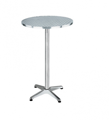 TAVOLO IN ALLUMINIO CON PIANO RIBALTABILE IN ACCIAIO CLUB TONDO CM. 60X110H