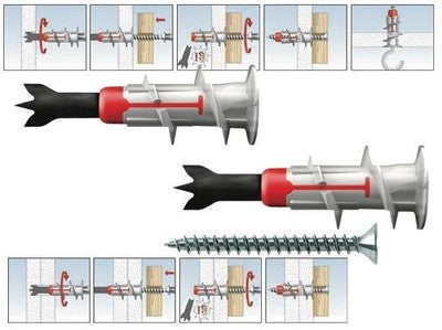TASSELLI FISCHER AUTOPERFORANTI DUOBLADE SENZA VITE LUNGHEZZA 44 MM PZ.50