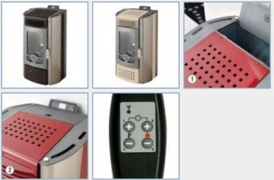 STUFA A PELLET SMART AD ARIA IN LAMIERA VERNICIATA DA Kw 10,4 L53 x P45 x H102