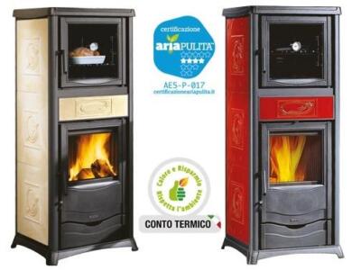 STUFE A LEGNA ROSSELLA PLUS CON FORNO LIBERTY NORDICA CM.56x54xH136
