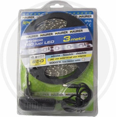 STRISCIA ADESIVA LUMINOSA 180 LED LUCE CALDA MAURER 850 LUMEN