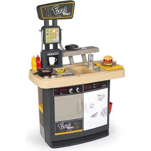 Smoby - Food Corner Restaurant - Kitchen Resto con lettore CB - 29 Accessori - Imitazione Giocattolo per Bambini