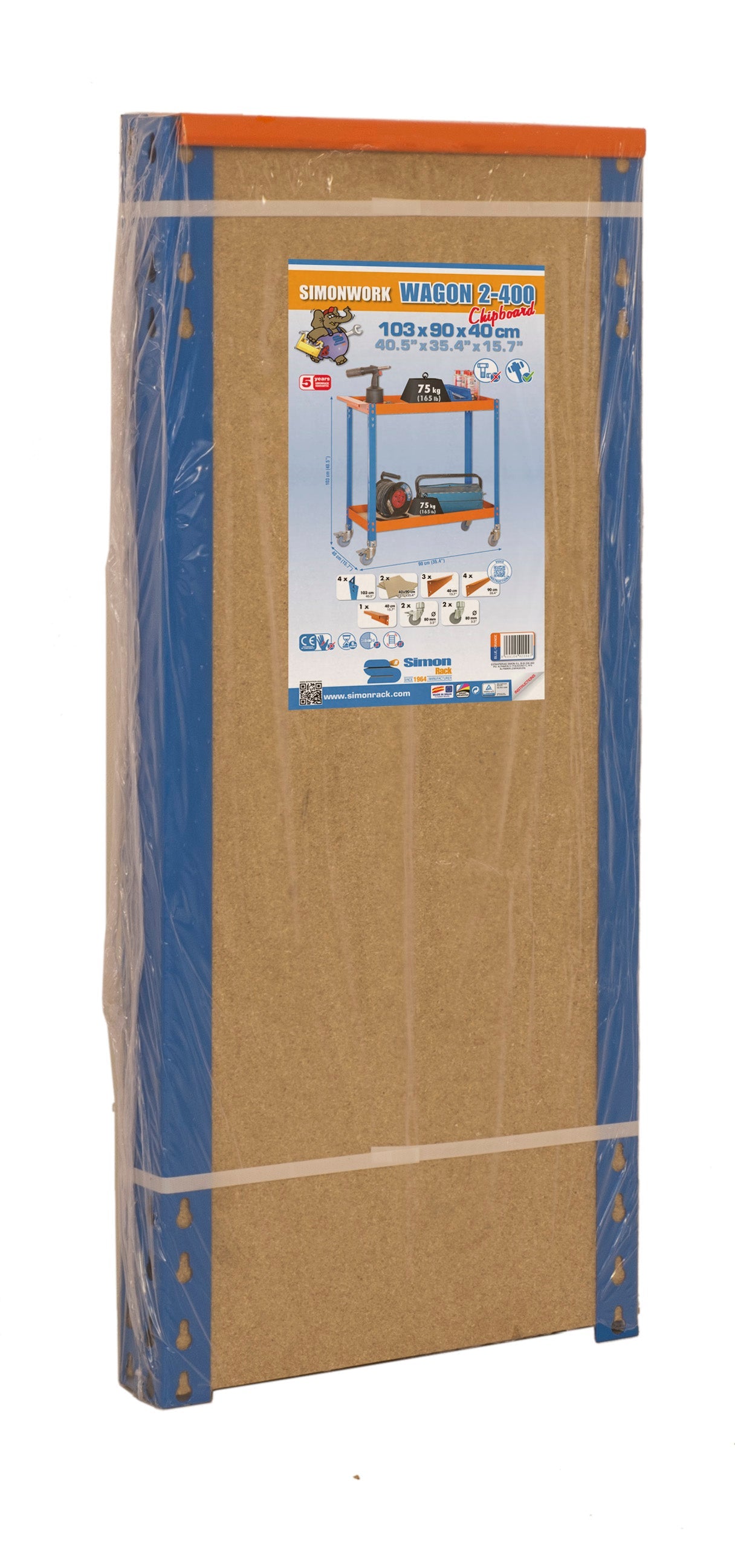 SIMONWORK WAGON 2/400 CHIPBOARD AZUL/NAR/MADER