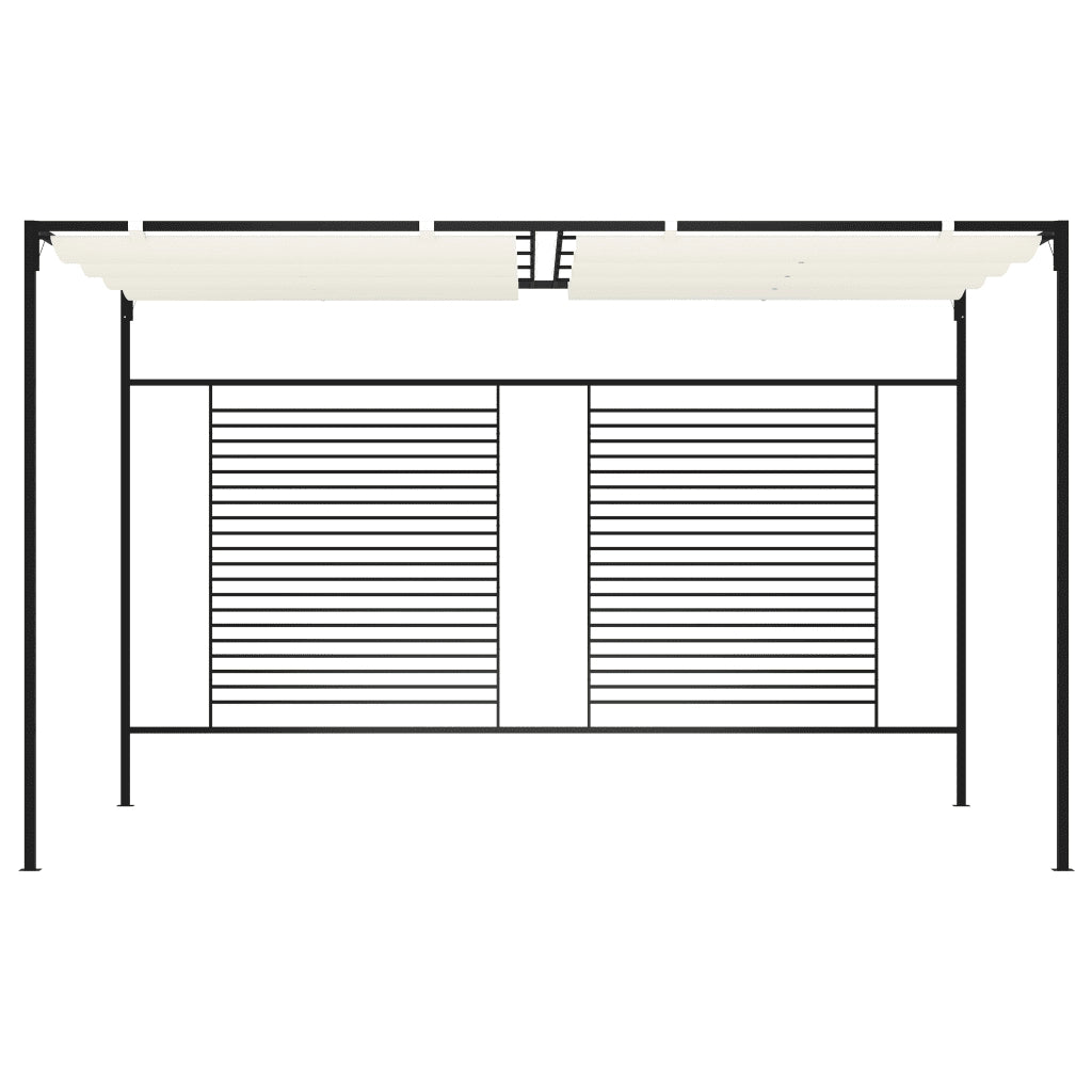 Gazebo con Tetto Retrattile 3x4x2,3 m Crema 180 g/m² 313623