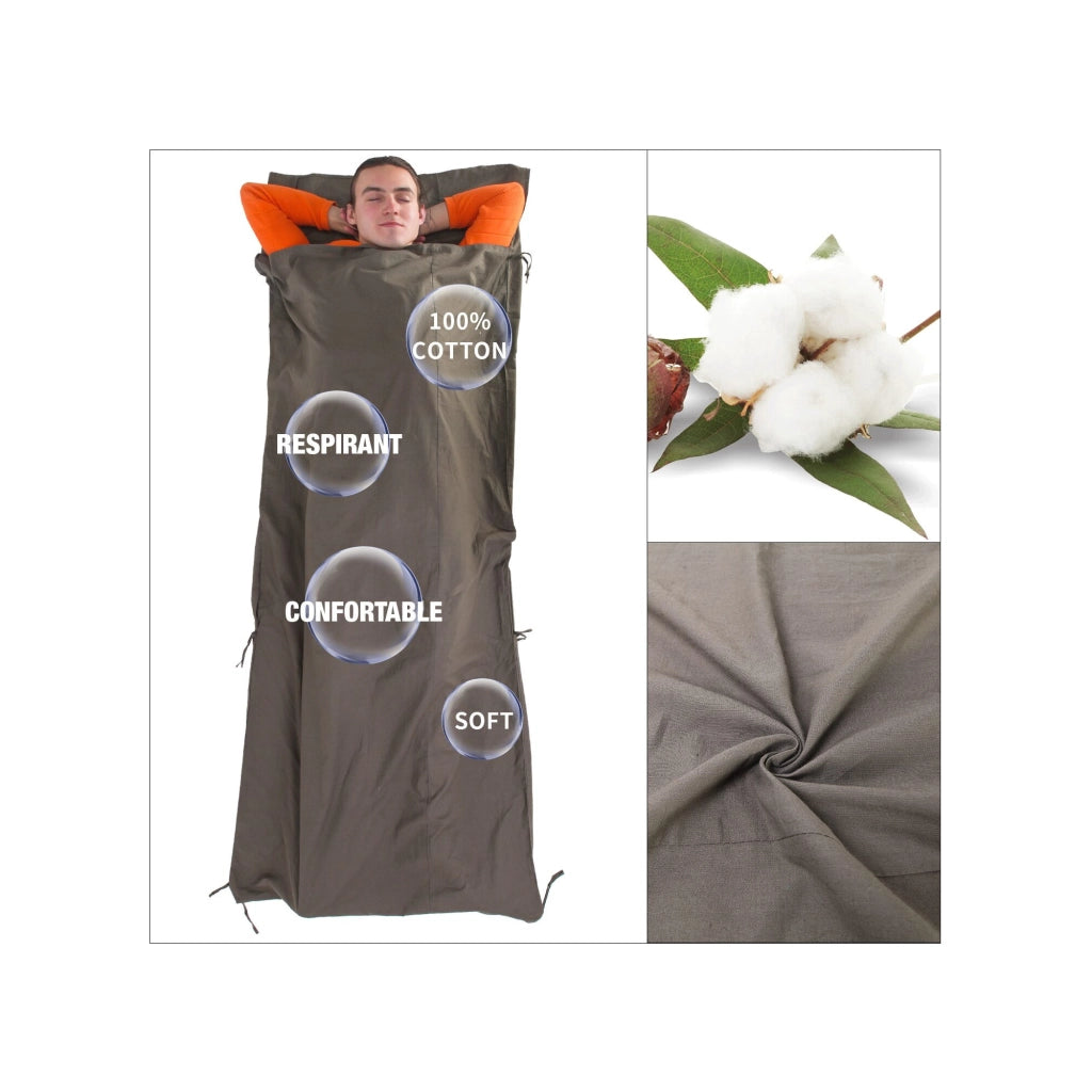 Lenzuolo da campeggio - Kingcamp - Cotone - Borsa da trasporto inclusa