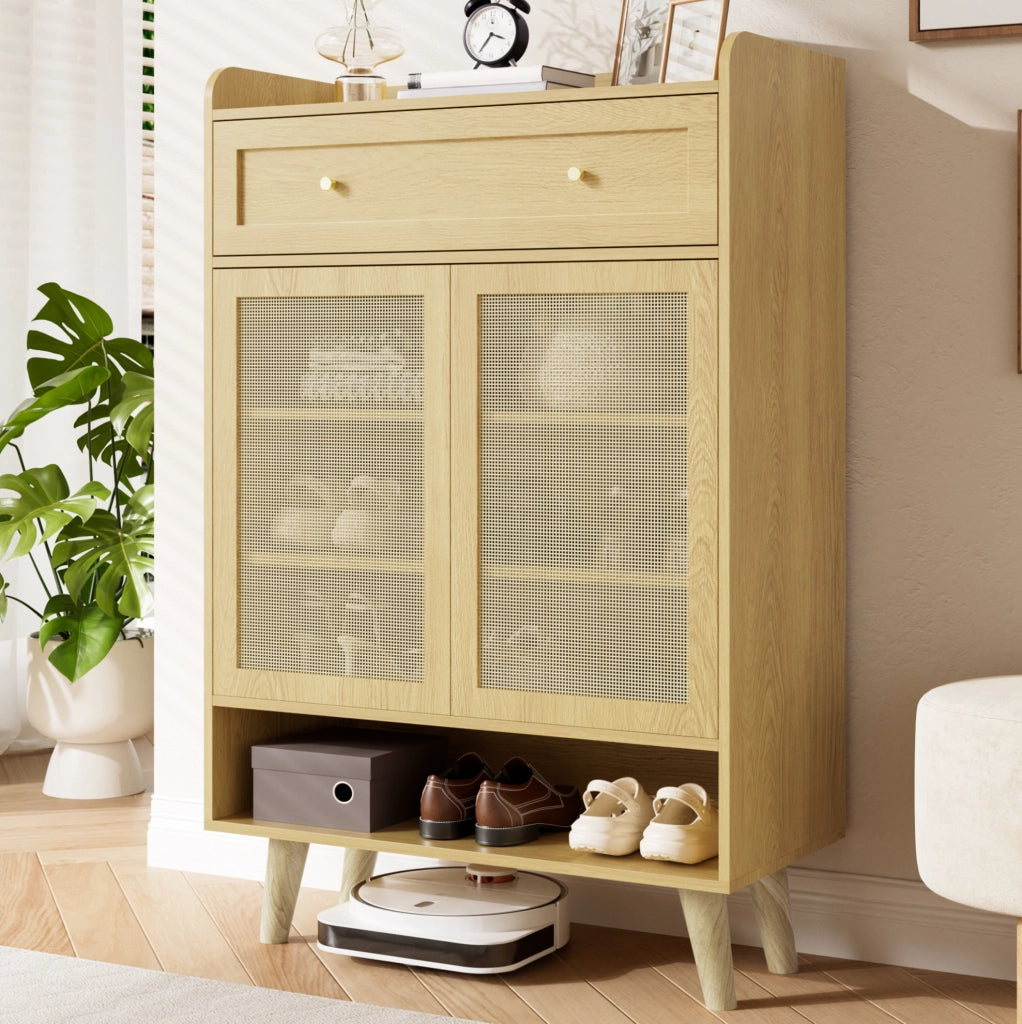 Mobile contenitore con 2 ante e cassetto, rovere chiaro, 80 × 105 × 35 cm
