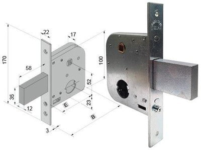 SERRATURE SERRATURA WELKA PER CANCELLI SENZA CILINDRO Art. 07545000