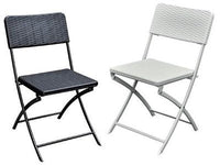 SEDIE PIEGHEVOLI CAMPING POLYRATTAN LEVANTE BIANCO O NERO CM.54x44xH81 PEZZI 2