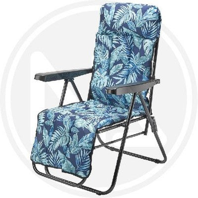 SEDIA SDRAIO MULTIPOSIZIONE IMBOTTITA CM. 77x59x44/106H ARREDO GIARDINO GRIGIO