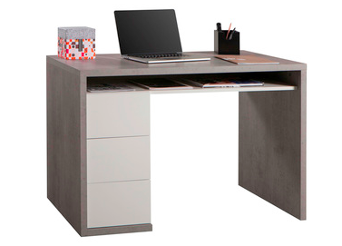 SCRIVANIA PRIVILEGIO CON 3 CASSETTI 110X60X75H COLORE CEMENTO