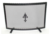 SCHERMI PARASCINTILLE IN FERRO BATTUTO CURVO CM. 80X18X51 CAMINO CAMINETTO