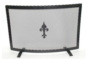 SCHERMI PARASCINTILLE IN FERRO BATTUTO CURVO CM. 80X18X51 CAMINO CAMINETTO