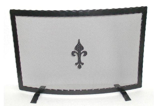 SCHERMI PARASCINTILLE IN FERRO BATTUTO CURVO CM. 80X18X51 CAMINO CAMINETTO