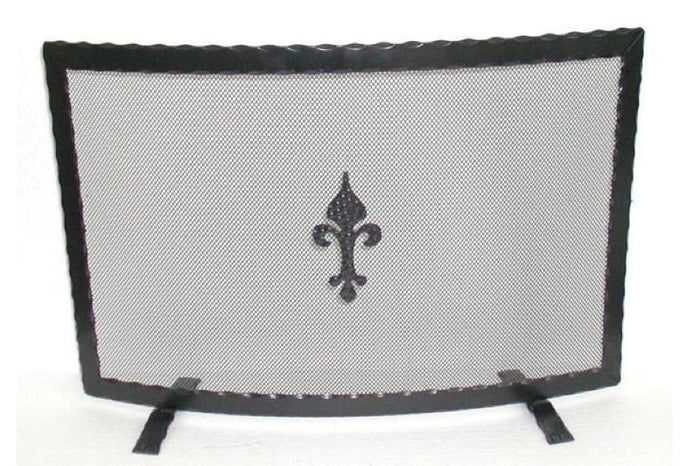 SCHERMI PARASCINTILLE IN FERRO BATTUTO CURVO CM. 80X18X51 CAMINO CAMINETTO