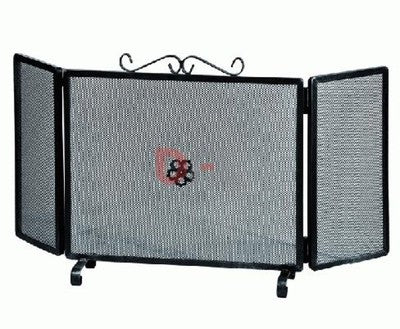 SCHERMI PARASCINTILLE IN FERRO BATTUTO 3 ANTE DECORATO CM.100 X H50