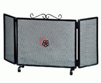 SCHERMI PARASCINTILLE IN FERRO BATTUTO 3 ANTE DECORATO CM.100 X H50