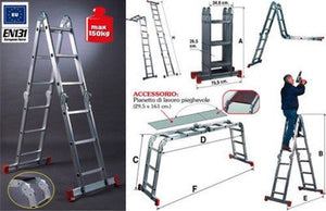 SCALA TRABATTELLO MULTIPOSIZIONE FACAL HOBBY 6 ALLUMINIO