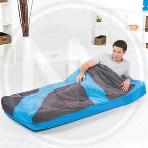 SACCO A PELO CAMPING 67434 CON MATERASSINO SINGOLO GONFIABILE CM. 185X76X22H