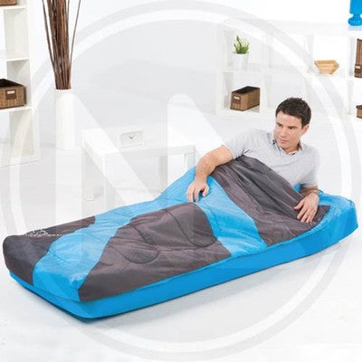 SACCO A PELO CAMPING 67434 CON MATERASSINO SINGOLO GONFIABILE CM. 185X76X22H