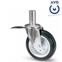 RUOTA GIREVOLE PER PONTEGGI IN GOMMA CON FRENO MM.200  - MM. 40x190