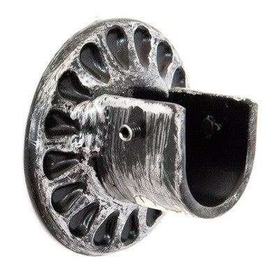 ROSETTA FERMO LATERALE A MURO IN FERRO BATTUTO PER BASTONE TENDA CM  7 x 4,5H