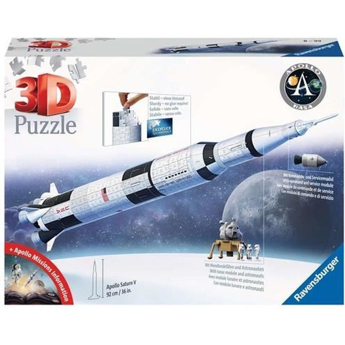 Puzzle 3D Razzo spaziale Saturn V - Ravensburger - 440 pezzi - NASA - A partire da 8 anni