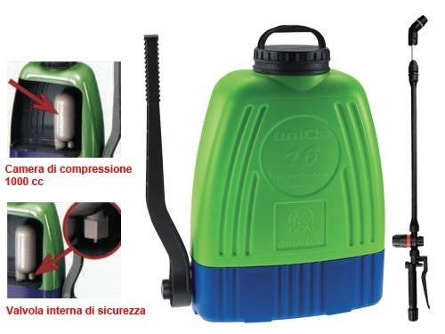 POMPE POMPA A SPALLA A PRESSIONE PER IRRORAZIONE IN PLASTICA GDM INIQUA 16LT.