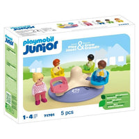 PLAYMOBIL Junior 71701 Bambini e tornello - Include quattro personaggi e un tornello - Da 1 anno