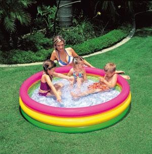 PISCINA GONFIABILE BIMBI TONDA ARCOBALENO INTEX CM. 114x25H