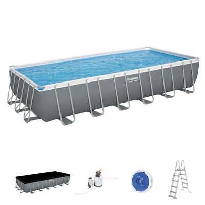 Piscina fuoriterra rettangolare 732x366x132cm con pompa a sabbia Bestway 56475