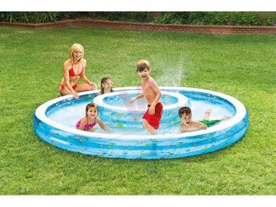 PISCINA GIOCO GONFIABILE BABY FISH DOUBLE PER BAMBINI INTEX CM. 279X36