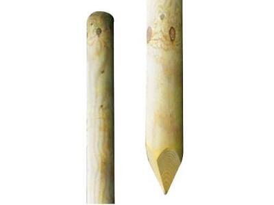 PALI PALO LASA IMPREGNATO TONDO A PUNTA H. CM.200 SEZ.  CM. 6 ARREDO GIARDINO