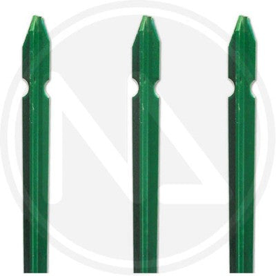 PALO PALETTO FERRO PLASTIFICATO VERDE PALETTI RECINZIONE RETE METALL H1.75 PZ.10