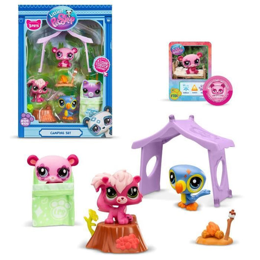 Pacchetto tematico 3 animali domestici - BANDAI - Littlest Pet Shop Camping - Animali e accessori