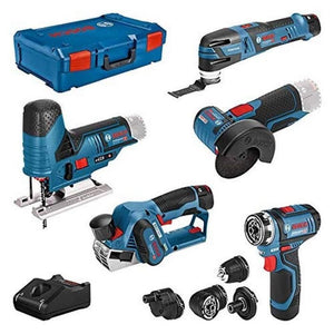 Pack 5 Bosch Tools Professional Drill GSR + GOP Sander + GHO Planing + GWS Grinder + GST ??Jigsaw + 3 batterie + Caricatore