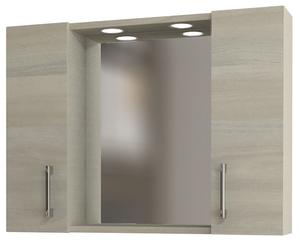 MOBILE SPECCHIERA DA BAGNO MOD. 960 CON 2 ANTE E ILLUMINAZIONE CM. 77X57X15