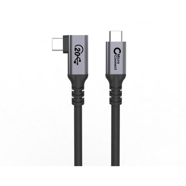 Microconnect USB3.2CC5-A cavo USB USB 3.2 Gen 2x2 5 m USB C Nero (Premium USB-C cable 5m - 20Gbps, 100W, USB 3.2 Gen - 2x2, Angled - Warranty: 300M)
