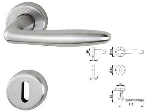 MANIGLIE HOPPE ROISSY CROMO S.C/ROSETTA M1941/88K/88KS MANIGLIA PORTE FINESTRE