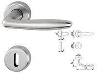 MANIGLIE HOPPE ROISSY CROMO S.C/ROSETTA M1941/88K/88KS MANIGLIA PORTE FINESTRE