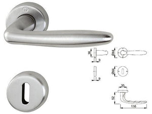 MANIGLIE HOPPE ROISSY CROMO S.C/ROSETTA M1941/88K/88KS MANIGLIA PORTE FINESTRE
