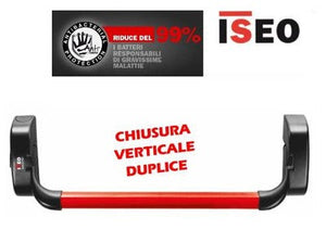 MANIGLIONE ANTIPANICO ISEO CHIUSURA VERTICALE DUPLICE IDEA BASE ART. 9412000505