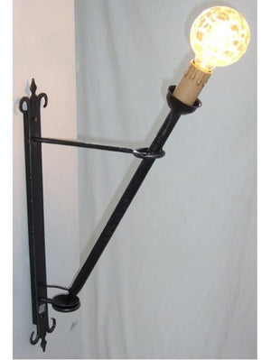 LANTERNA DA MURO TORCIA GRANDE CM 60 FERRO BATTUTO LAMPADE LAMPIONE APPLIQUE