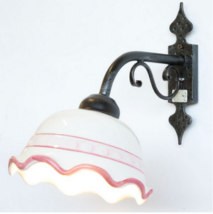 LAMPADE LINEA VINTAGE LAMPADA A MURO APPLIQUE 1 LUCE ROSA O GIALLA