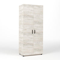 Kit Armadio Moderno in Legno 2 Ante Ripiano Fisso e Asta cm 80x52x205h