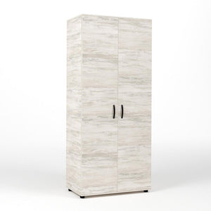 Kit Armadio Moderno in Legno 2 Ante Ripiano Fisso e Asta cm 80x52x205h