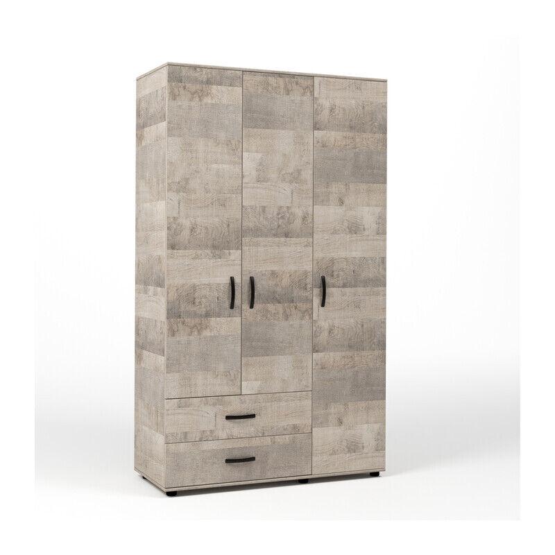 Kit Armadio 3 Ante con 2 Cassetti cm. 120x52x205H