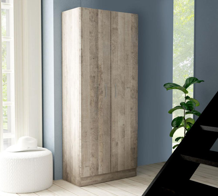 Kit Armadio 2 Ante Ripiano Fisso Appendiabiti 71x51,5xh181 cm