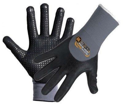 GUANTI DI PROTEZIONE DA LAVORO IN COTONE RICOPERTI IN NITRILE CONFEZIONE PZ.12