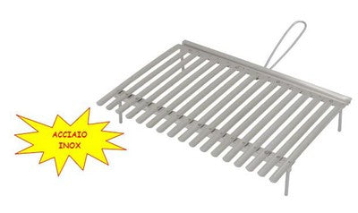 GRATICOLA IN ACCIAIO INOX CM.50X35 BARBECUE GRIGLIE ACCESSORI
