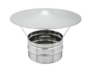 FUMAIOLO VENTOLINO TESTE RADIANTI A CAPPELLO CINESE INOX MISURE DA 8 A 14